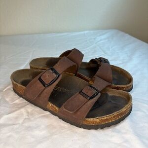 Birkenstock Sandals Brown Leather
